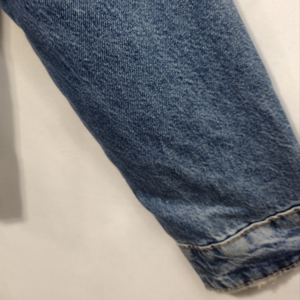 NWOT Zara Kids Fleece Lined Denim Jacket Size  11/12 Blue Boho Retro 90s Y2K - Picture 3 of 9